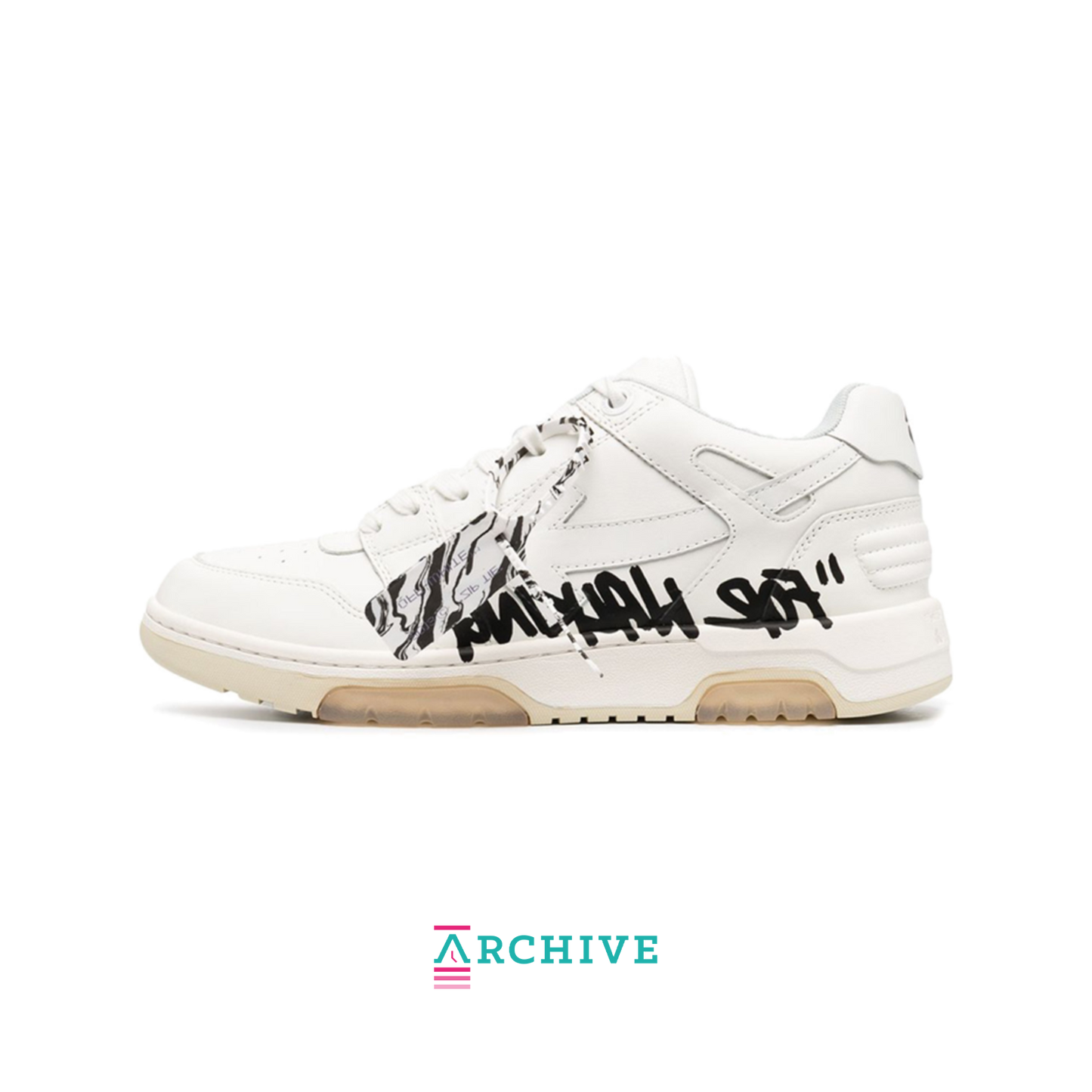 OFF-WHITE Out Of Office OOO Low Tops For Walking White Black - size 41 (ARCHIVE)